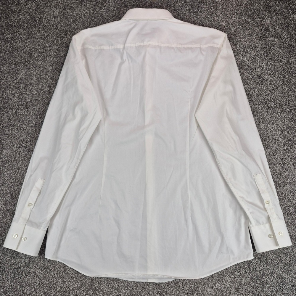 Hugo Boss Dress Shirt Mens 17 White Jenno Slim Fit Easy Iron - Picture 2 of 12